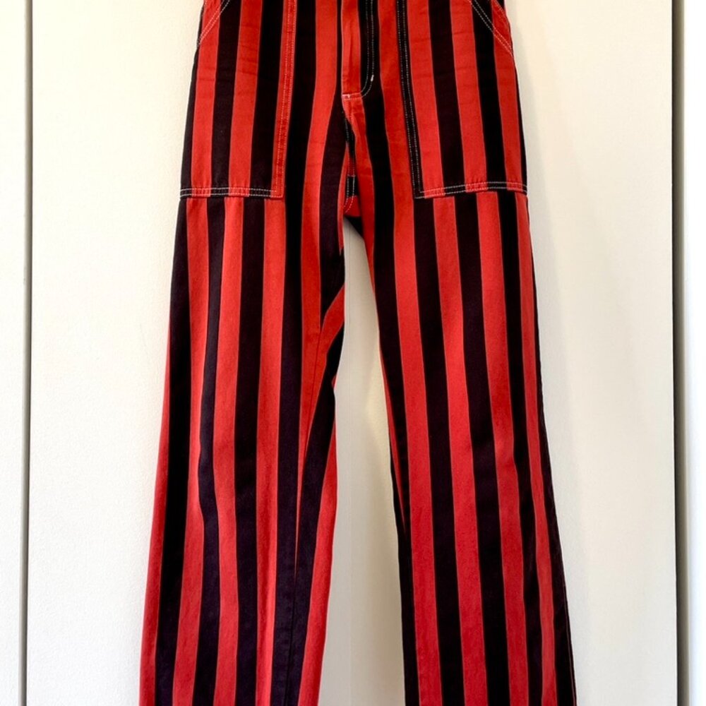 Big Bud Press - Red & Black Striped Work Pants - XS - Picture 2 of 5